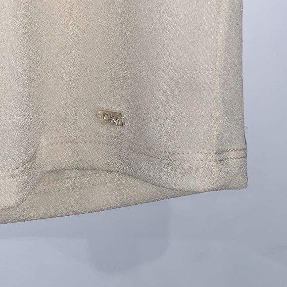CALVIN Klein Tan Chai Mockneck Short-Sleeve Top size Medium - Picture 5 of 14